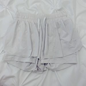 Women’s white flowy sport shorts